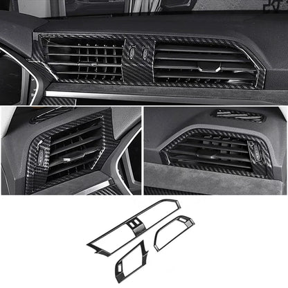 FOR Audi Q3 2019 -2022 Car Carbon fiber style Console Gear Shift Frame Cover Trim Interior accessories  Auto Integral interior