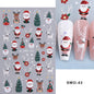 5D Embossed Christmas Nail Stickers Gingerbread Man Snowflake Snowman Penguin Nail Decal Autumn Winter Nail Supplies Decoration