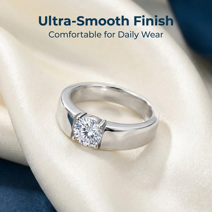 Moissanite Couple Ring For Women Man 925 Silver Stone Match Dia Wedding Band Bride S Sterling Silver White Gold 2.00ct