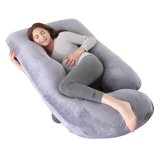 Pregnancy Pillow G Shaped Pregnancy Pillow with Removable Cover Full Body Pillow Support for Back, Hips, Legs, Belly (Dark Grey)