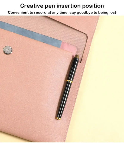 Stationery Dustproof Leather Leather Document Pouch Large Capacity A4 Leather File Folder File Bag for Men