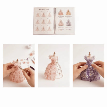 3D Design Beaded Dress Kit Cute Design Tiny Beads Bead Craft Kit Creative Craft Dress Shape Bead Weaving Kit Gift Giving