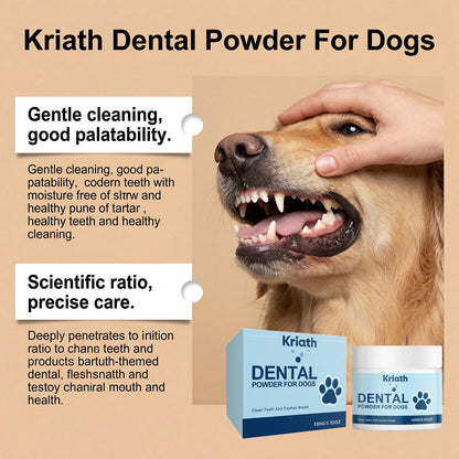 Natural Pet Oral Care Powder for Dog Teeth Cleaning to Freshen Breath and Soothe Gums with Probiotics for Gut Health Pet Clean