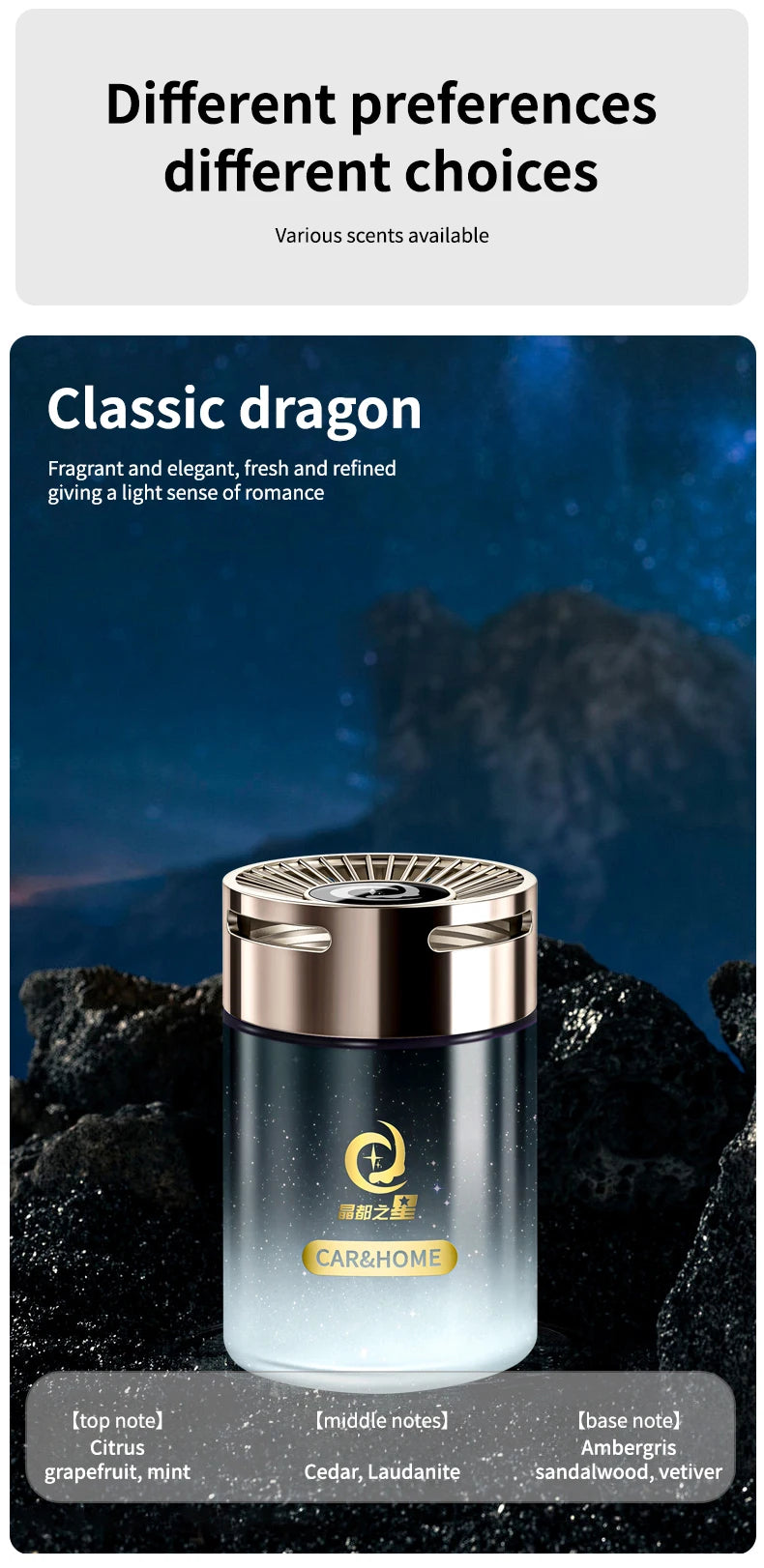 Hot Selling New Car Air Freshener Car Solid Fragrance Diffuser Long lasting Car Inside light fragrance Gifts