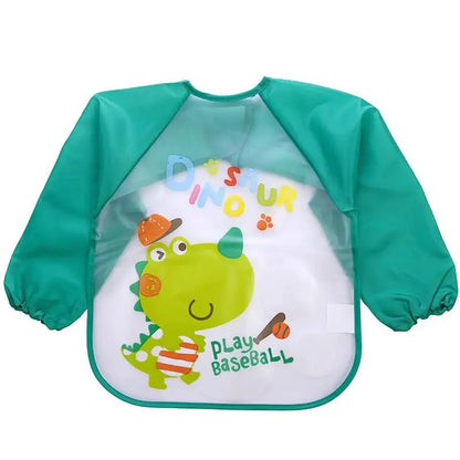 Baby Girls Apron Bibs Toddler Long Sleeve Scarf Waterproof Art Smock Feeding Bib Infant Boys Girls Kids Burp Cloth Bandana