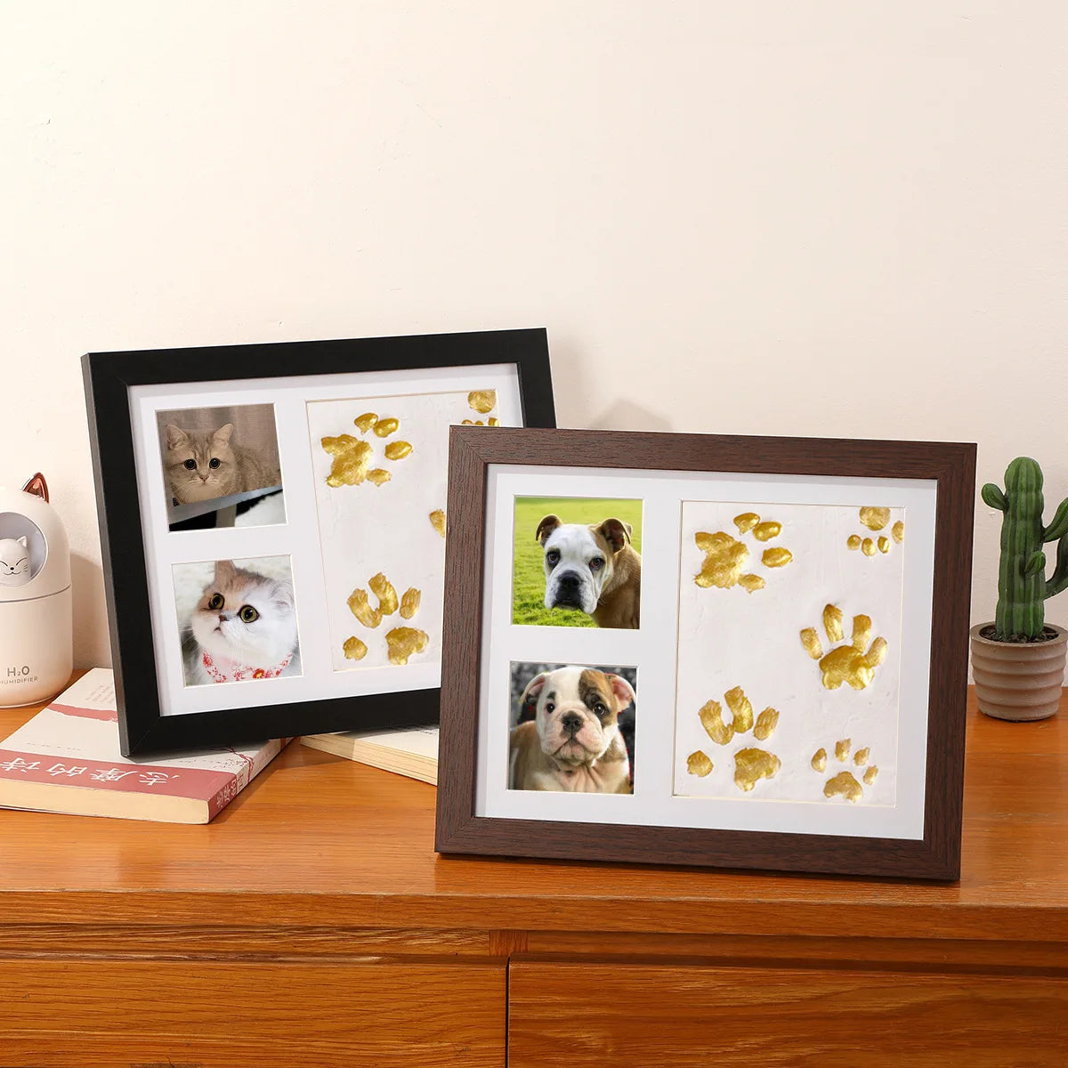 Hot Sale DIY Pet Paw Print Memorial Kit With Clay Mold Photo Frame Exquisite Gift Box for Dog Cat Loss Keepsake Creative Lovers