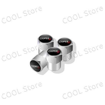 4Pcs Car Styling John Cooper Works Emblem Auto Wheel Tire Air Valve Caps Dust Cover For Mini Cooper S Logo R52 R53 R58 F55 F56