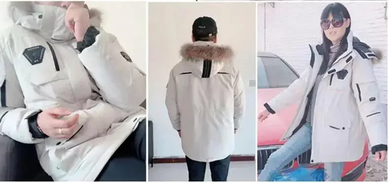 Winter Mens Down Jacket 90% White Duck Down Parkas Coat Mid-length Fur Collar  -30 Degree Keep Warm Male Thicken Snow Overcoats