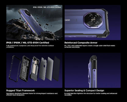 World Premiere DOOGEE S300 Plus Thermal 5G Rugged Phone Thermal Imaging 12GB 1TB 6.78'' Screen 11000mAh Android 16 Mobile Phone