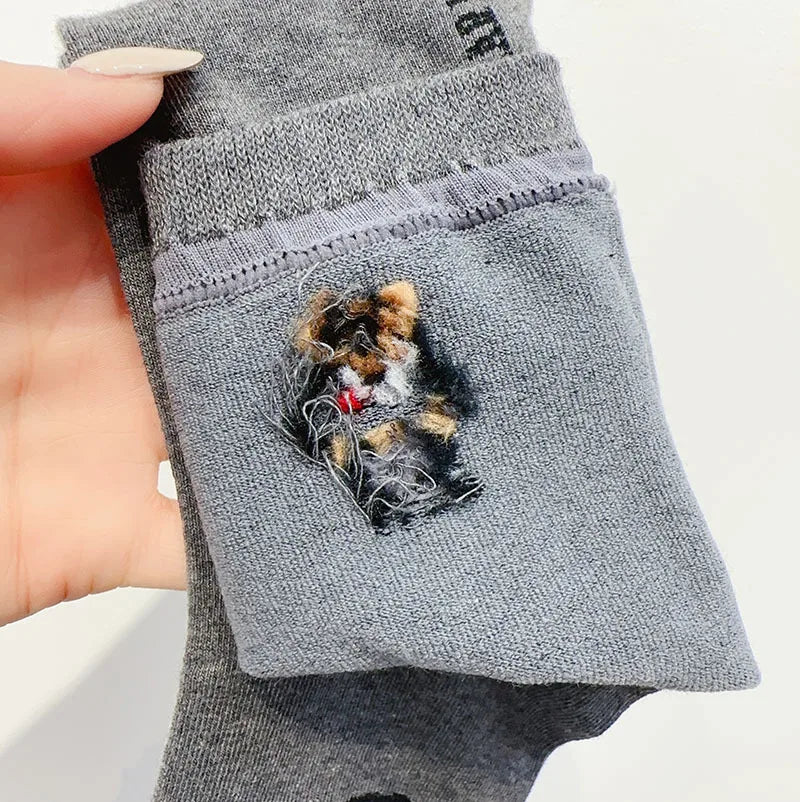 Good Quality Cartoon Gentleman Bear Men's Socks Cotton Harajuku Style Sport Boys Skateboard Novelty Breathable  Christmas Gifts