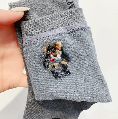 Good Quality Cartoon Gentleman Bear Men's Socks Cotton Harajuku Style Sport Boys Skateboard Novelty Breathable  Christmas Gifts
