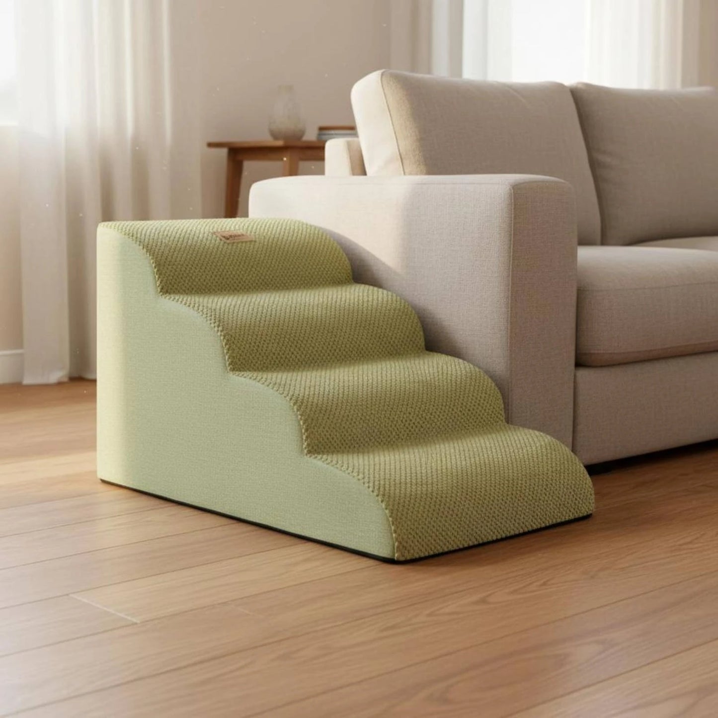Pet Stair Ramp Washable Dog Ramp and Stairs Foam Pet Stairs Detachable Cover Sturdy for Sofa