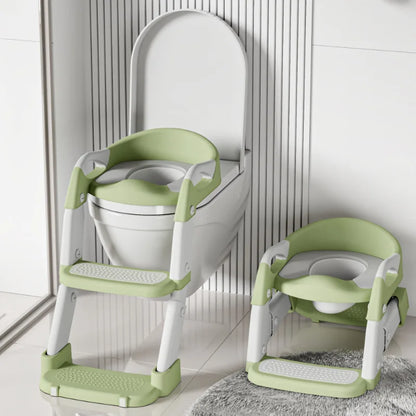 Kids Toilet Step Stool Potty Training Seat with Ladder Boys Girls Baby Toilet Seat Adjustable Step-on Stool for Adult Toilet