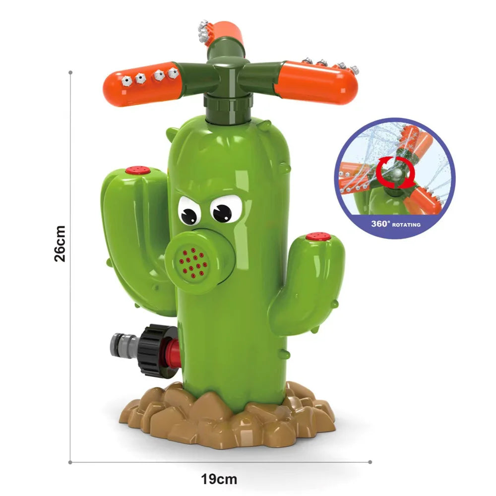 Cactus Sprinkler Water Spray Toy Garden Water Toys Outdoor Backyard Summer Yard Cartoon Splash Sprinkler Baby Bath Toy for Kids
