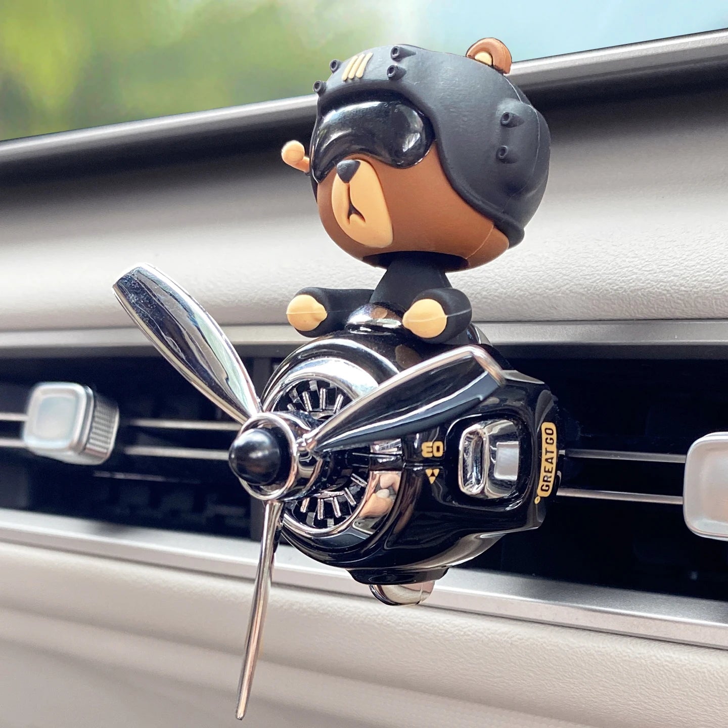 No perfume DIY fragrance diffuser pilot head shake dog car air fresheners vent clip ornament decoration accessories rotate plane