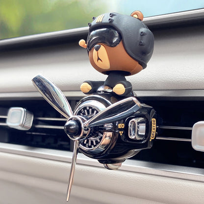 No perfume DIY fragrance diffuser pilot head shake dog car air fresheners vent clip ornament decoration accessories rotate plane