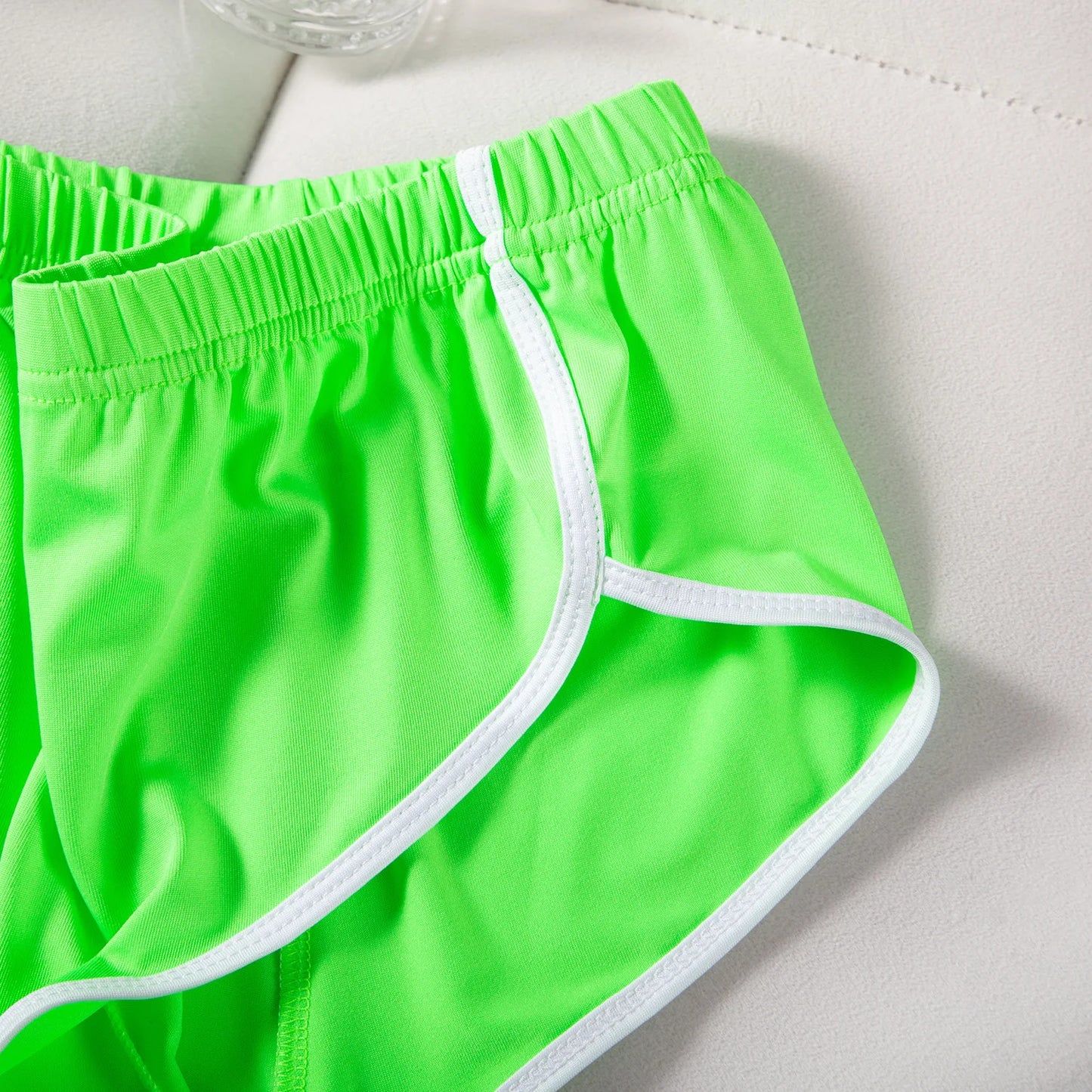 Sexy Running Elastic Sport Shorts Men's Summer Shorts Hot Pants Bar Nine Points Slim Fit Cotton Milk Silk Men's Fashion