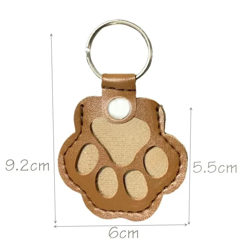 Pet Hair Commemorative Keychain Pu Leather Cat And Dog Fur Souvenir Keychain Dog Paw Pendant Pet Hair Storage Pendant Decoration
