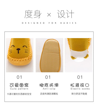 Baby Socks Shoes Infant Cute Cartoon Kids Boy Shoes Soft Rubber Sole Child Floor Sneaker BeBe Booties Toddler Girls First Walker