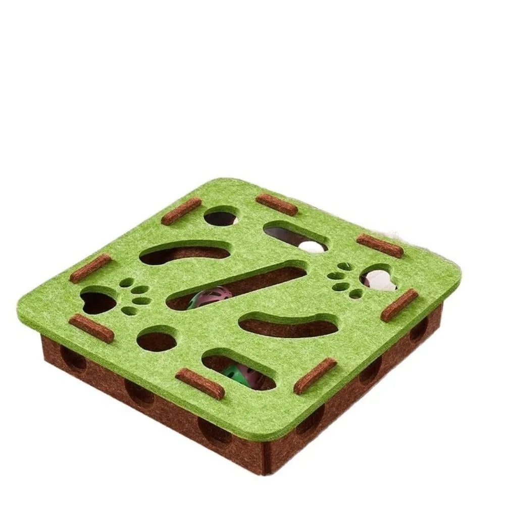 Cat Scratching Posts For Indoor Cat Puzzle Toy Felt Puzzle Box Cat Exercise Toy with Ball Kitten Interactive Indoor Exercise Toy