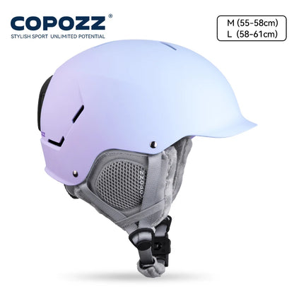 COPOZZ Certificated Ski Helmet Husband Integrally-Molded Snowboard Helmet with Magnetic Bukcle Motorcycle Snow Men Women Adult