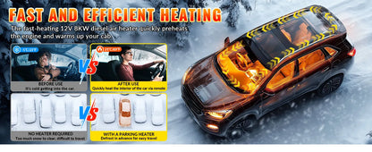 8 kW 12V All-in-One Portable Diesel Air Heater, 0.16–0.52 L/h, Diesel Air Heater 8–36 °C, Adjustable, 15–20 m², Smart LCD Control, 5 L Tank for Boats and Cars
