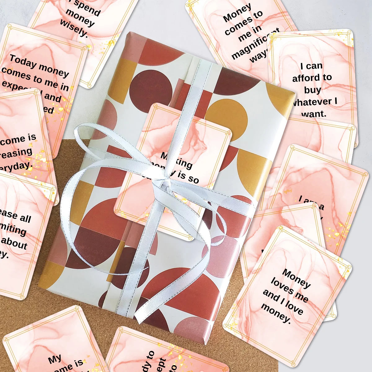 50pcs Financial Abundance Affirmation Cards To Manifest Financial Freedom & Attract Money，interesting Quotes Cards About Money