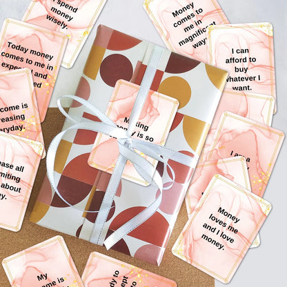 50pcs Financial Abundance Affirmation Cards To Manifest Financial Freedom & Attract Money，interesting Quotes Cards About Money