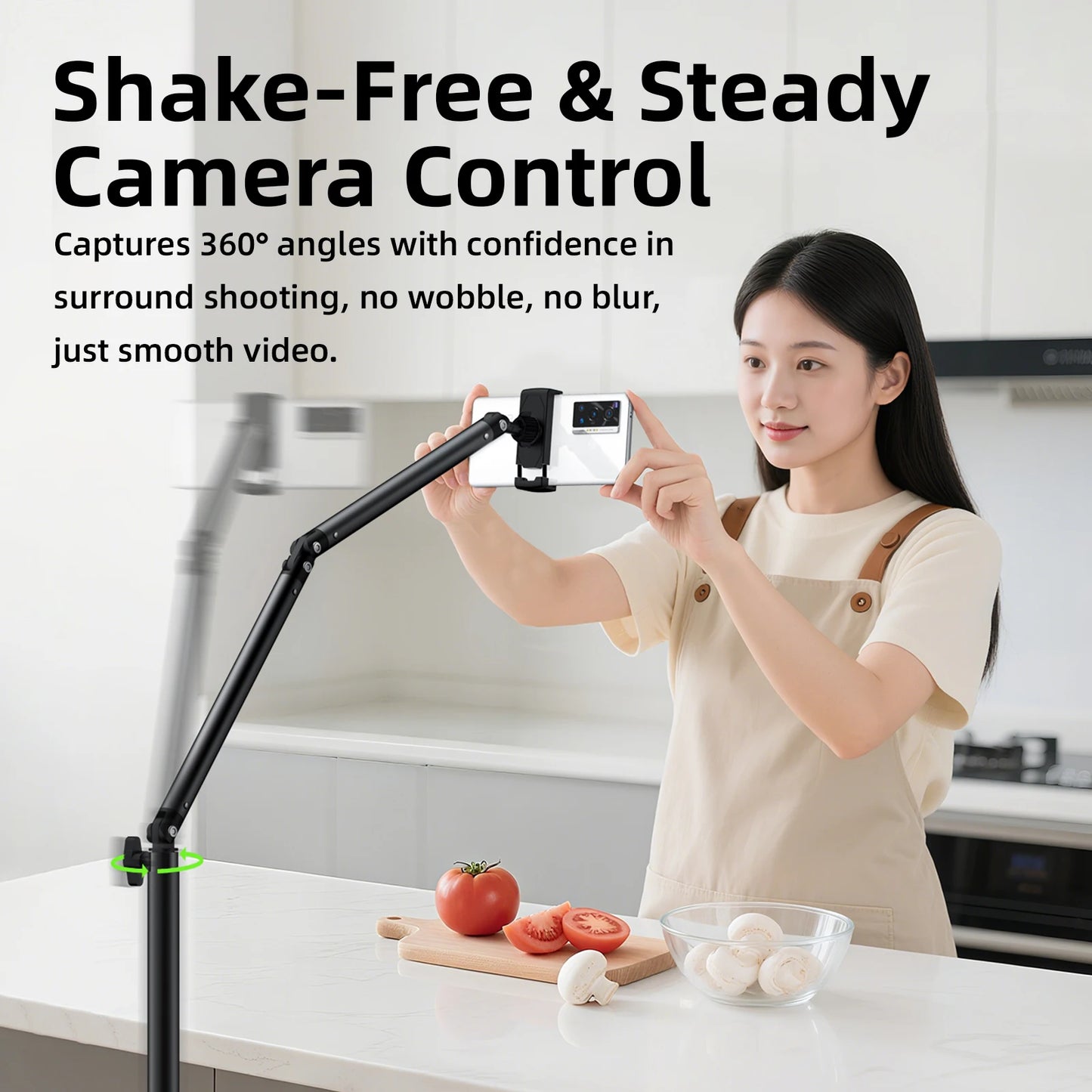 GOOJODOQ Tablet Stand Phone Holder Floor Lazy Support Stand Desktop Live Broadcast Stand Aluminum Alloy Retractable iPad Clip