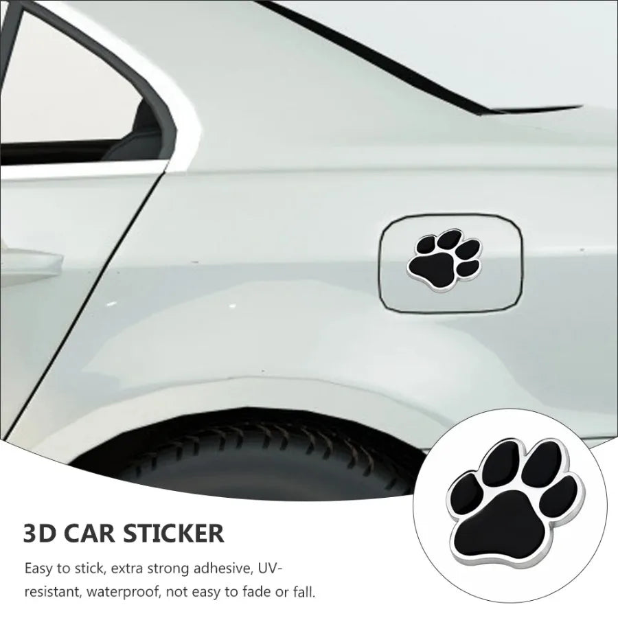 Car Stickers Footprint Metal Dog Paw Truck Decals for Zinc Alloy Auto Decoration