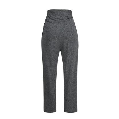 Maternity Pants Over The Belly Yoga Dress Work Pregnancy Pants Stretchy Lounge Wide Leg Trousers with Pockets