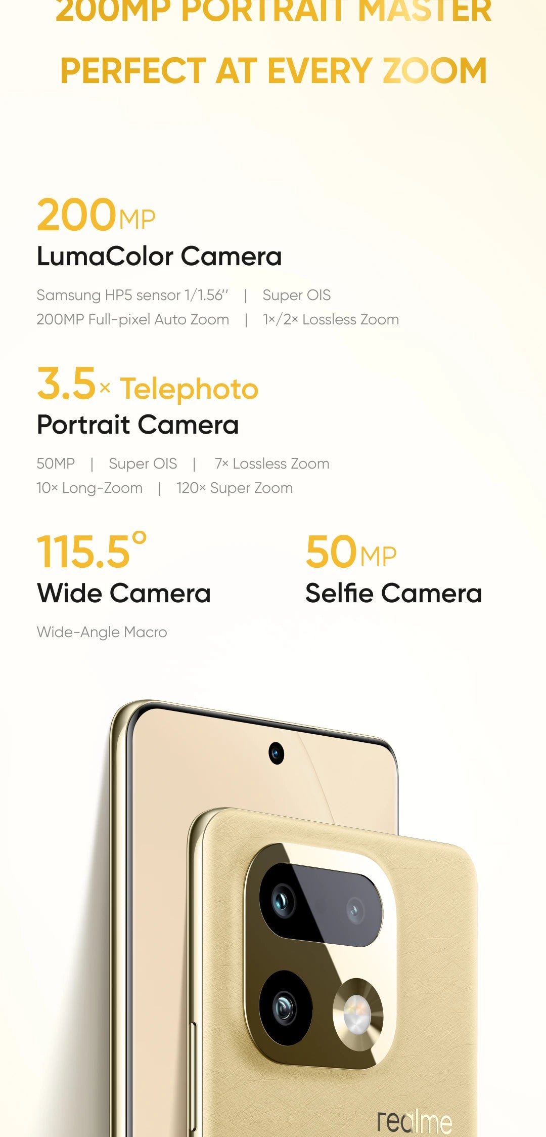 realme Smartphone 16 Pro Plus 5G 200MP Luma Color Camera 50MP Telephoto Camera 700omAh Battery 80w Charge Snapdragon 7 Gen 4