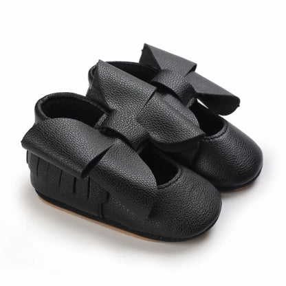 2025Black Fashion Newborn Party Princess Shoes  Boys And Girls' First Step Walking Shoes Rubber Soled Anti Slip Baby Shoes 0-18M