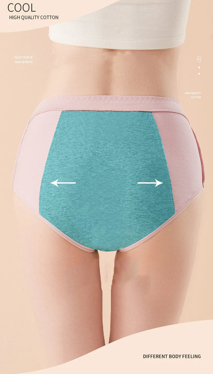 4Pcs Women's Menstrual Panties Physiological Pants Leak Proof Underwear Ladies Period Panty High Waist Cotton Briefs Lingerie