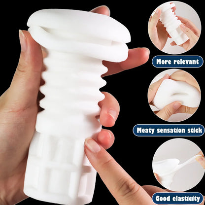 Automatic Male Masturbator Telescopic Vibrator Heating Sexy Voice Suction Cup Electric Pocket Pussy Sex Toys For Men
