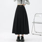 2026 New Women's Pleated Maxi Skirts Autumn High Waisted Zipper Jk Long Skirt Woman Elegant Loose Design Big Swing A-Line Skirts