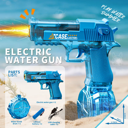 New Electric Water Gun With light Sprays Flame Effect Fully Automatic Shooting Toy Outdoor Beach Water Gun Toy Children Gift