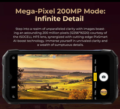 [Ship from DE] HOTWAV Hyper 7 Pro 5G Rugged Phone 200MP Android 14 6.6'' 120Hz Smartphone 36(16+20)GB 256GB 10800mAh Cell Phone