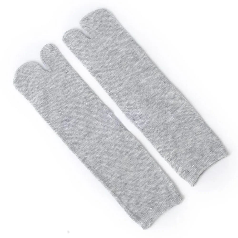 1Pair Japanese Two Toe Socks Men And Women Kimono Flip Flop Sandal Split Ninjia White  Black GreyTabi Toe Socks