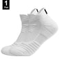 6/3/1 Pairs New Men Sports Running Fitness Flight Short Tube Socks Women's Towel Bottom Basketball Socks Solid Color Black Socks
