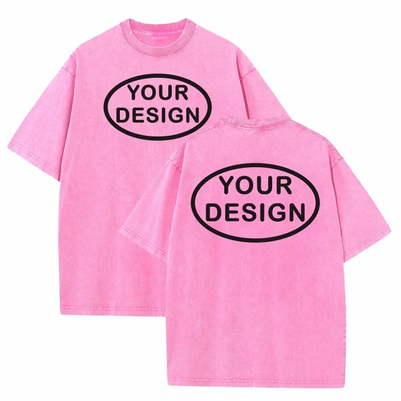 Custom T-shirt with Hip-hop Street Team Logo Men's 230G Pure Cotton, Loose Fit, High-temperature Printed Custom Top