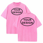 Custom T-shirt with Hip-hop Street Team Logo Men's 230G Pure Cotton, Loose Fit, High-temperature Printed Custom Top