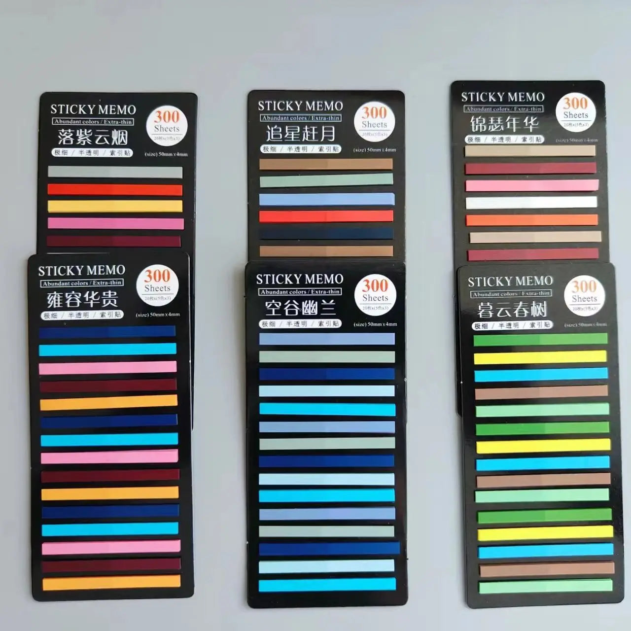 6 Packs 1800Sheet Transparent Sticky Notes Self-Adhesive BookMarkers Annotation for Reading Book Clear Tabs Stationery