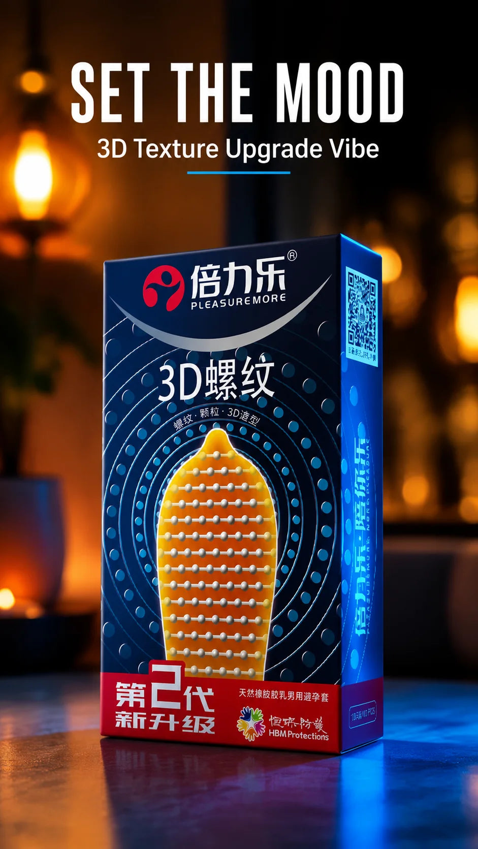 3D Ribbed Condoms 10pcs-50pcs Textured Studded Natural Latex Lubricated Men Extra Stimulation Smooth Silky Wet Sensation Beilile
