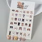 1PC 5D Macaron Flower/Fruit Nail Charms Sticker Embossed Bear/Rabbit/Letter Nails Slider Decals Summer Adhesive Manicure Decor&Y