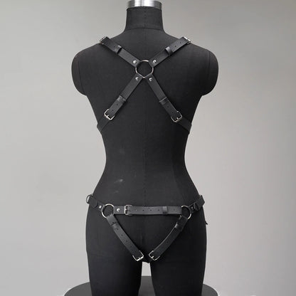 Full Body Leather Harness Daily Outfit Women Body Harness BDSM Lingerie Rave Outfit Bondage Harness Full Body BDSM Lingerie Set