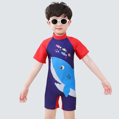 2-10T Summer Kids Boy Swimsuits Vacation Beach Pants Long sleeve Tops with Hat Toddler Sets Fashion Children Surfing Swim Suit