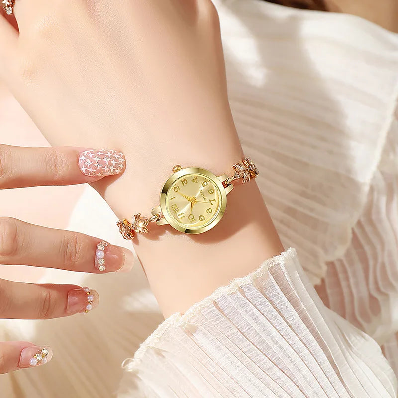 Elegant Women Watches Luxury Rhinestone Bracelet Bracelet Quartz Watch Reloj Mujer Girls Clock Gift（Without Box）