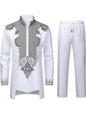 Muslim Robe Pattern Printing Black White Yellow Navy Blue Long-Sleeved Trousers The Traditional Dress of Arab Men 3D