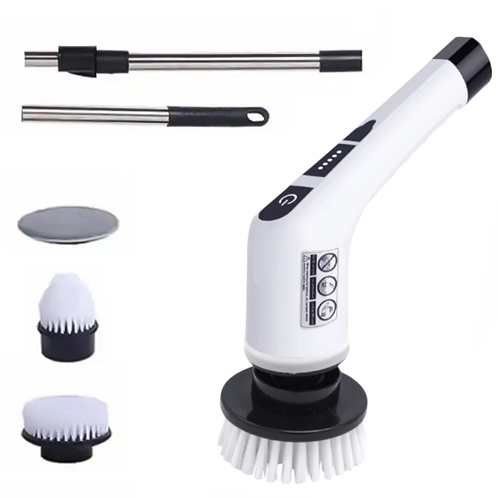 Electric Cleaning Brush Bathroom Wireless Electric Spin Scrubber Portable Car Wash Brush with Cleaning Sponge Home Appliances